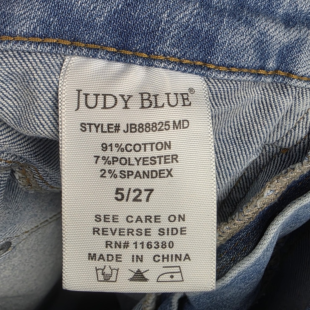 Judy Blue Jeans Womens 5/27 Weekend Wanderer High Rise Boyfriend Blue Denim Pant - Picture 9 of 12